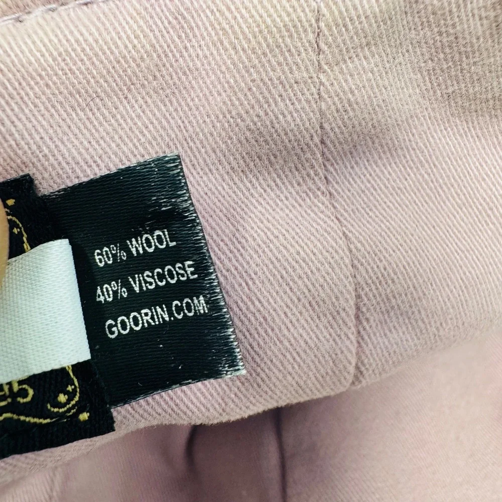 Vintage Goorin Bros Gray Wool Blend Flat‎ Cap Hat Medium Crown Logo